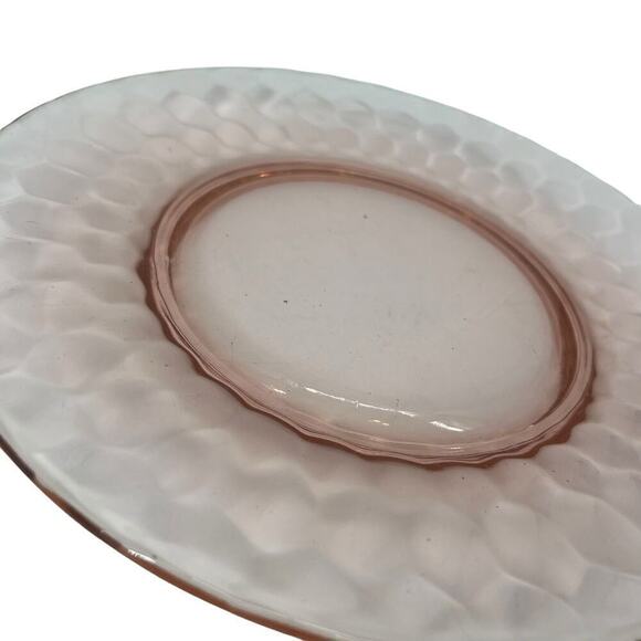 Vintage Jeanette Pink Hex Depression Glass Set of 3, Plates &‎ Glass Hexagon - Picture 4 of 12